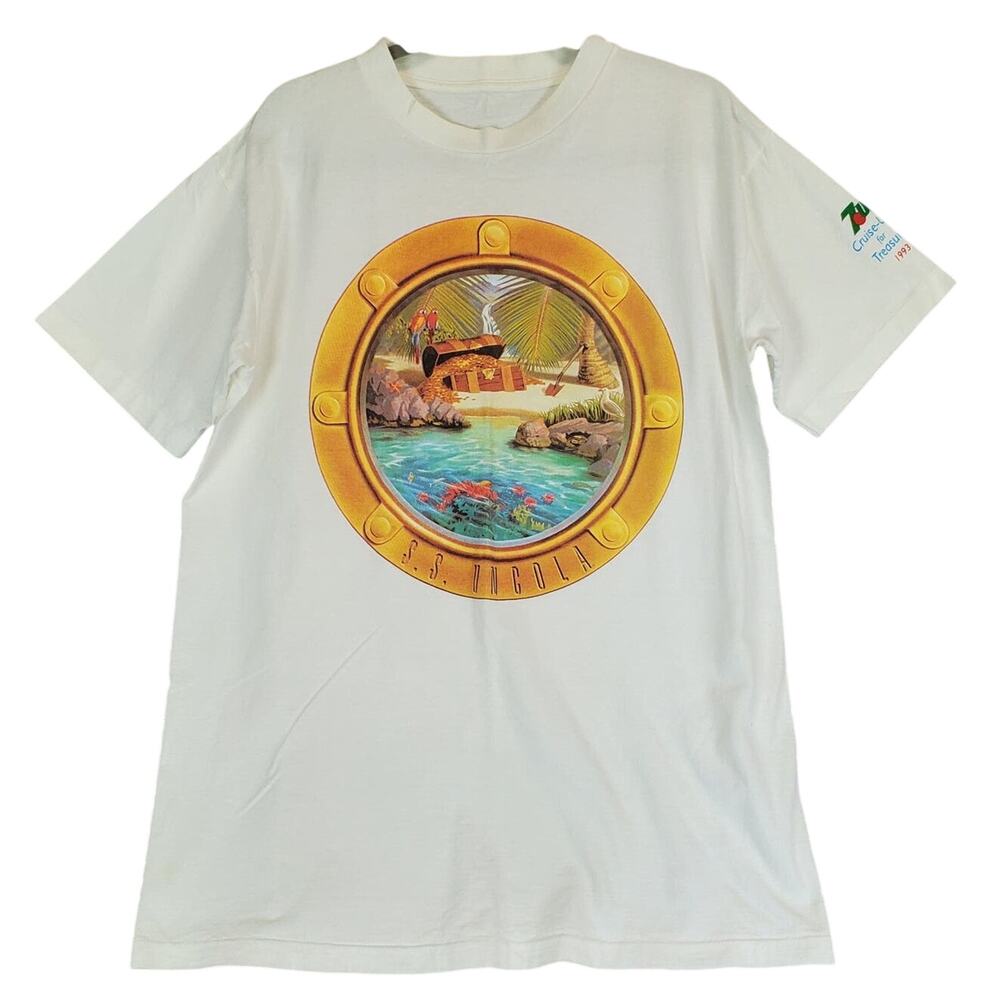 Vintage 7up Promo Single Stitch T-Shirt Cruise-L for Treasure 1993 SS Uncola Top